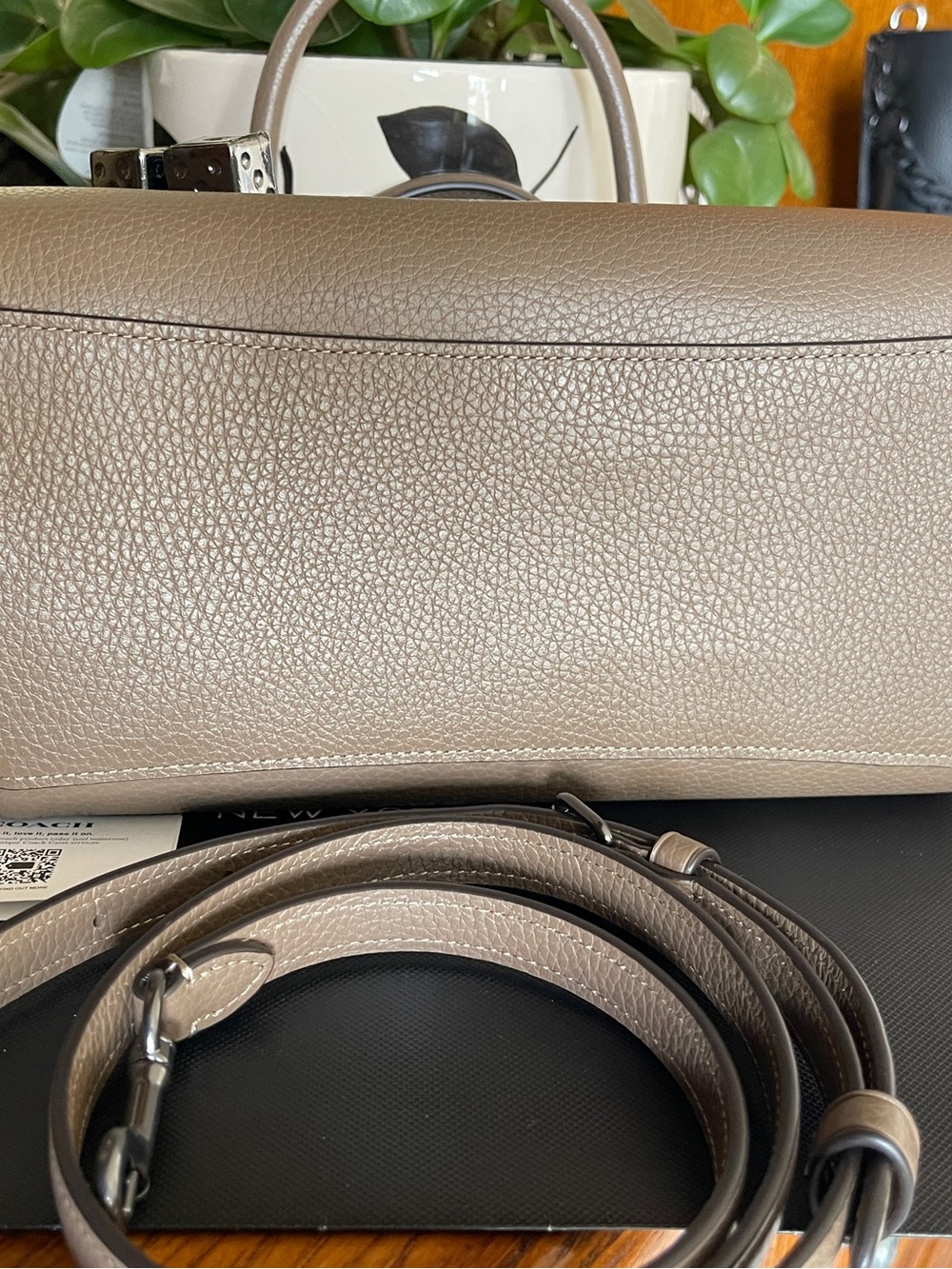 NWT Coach Rowan Satchel in Dark Stone - Picture 6 of 9